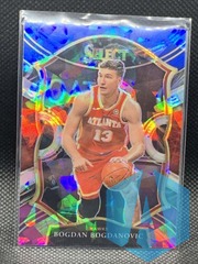 2020-21 Panini Select Blue White Purple Cracked Ice #50 Bogdan Bogdanovic Hawks